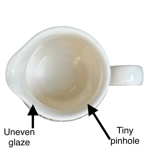 Rae Dunn CREAM Creamer Pitcher White Black Large Letters Dimples NWT 2017 OG - Picture 7 of 11